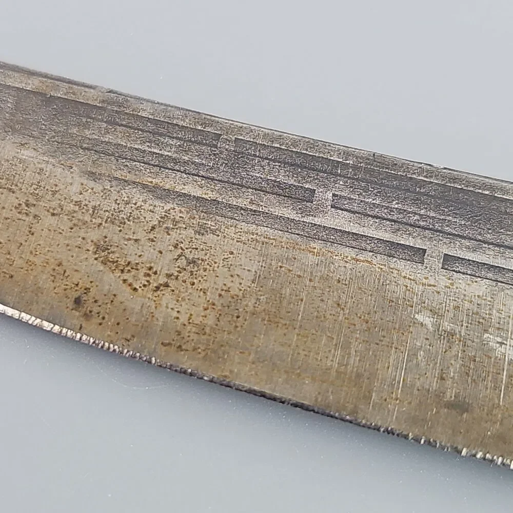 Vintage Forgecraft Hi Carbon Steel Chefs Slicing Knife 8 in Blade Wood Handle